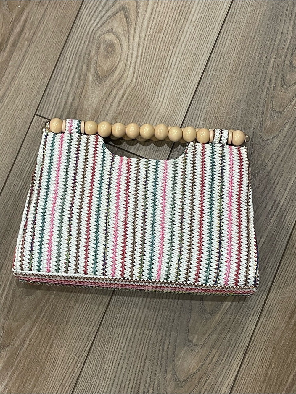 Multi Color Woven Straw Clutch